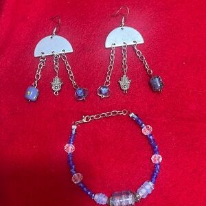 Earrings and bracelet